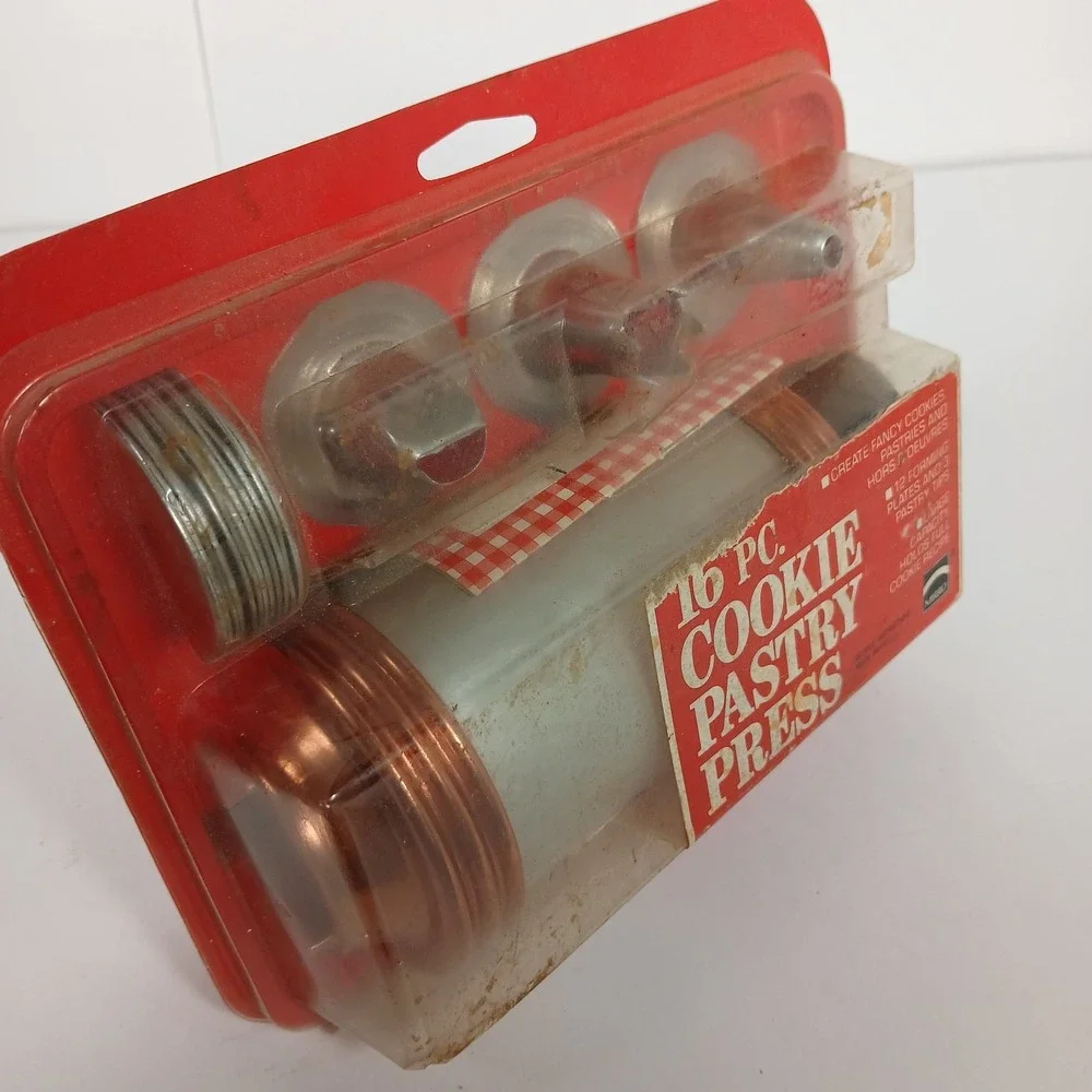 VTG 16 Piece MIRRO Metal Cookie Cooky Pastry Press Set M-0358-22 Large Capacity
